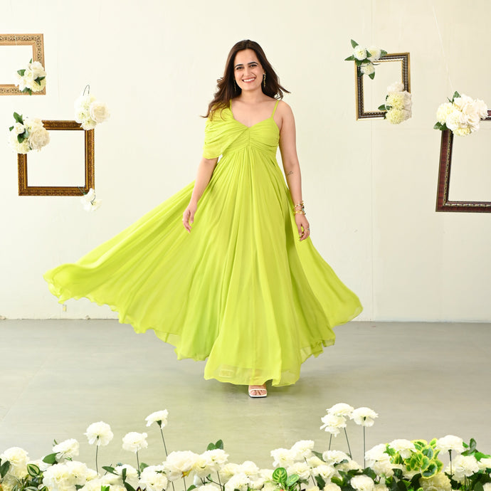 Fluorescent Green Long Dress